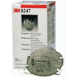 3M Particulate Respirator 8247, R95, with Nuisance Level Organic Vapor Relief, 20-Pack