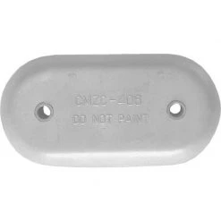 MARTYR Hull Anode, 8 5/8"L x 4 1/4"W, 1" Thick, 1/2" Dia., 5" Hole Spacing, Aluminum