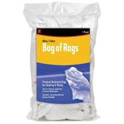 BUFFALO Recycled White Cloth Rags, 1 lb. Bag