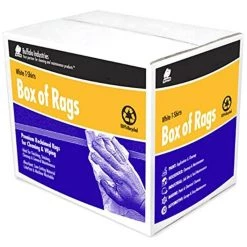 BUFFALO Box of Recycled White Cloth Rags