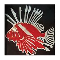 MARINE SPORTS 8" Vinyl Decal Lion Fish Dive Flag