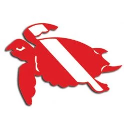 MARINE SPORTS 8" Vinyl Decal Turtle Dive Flag