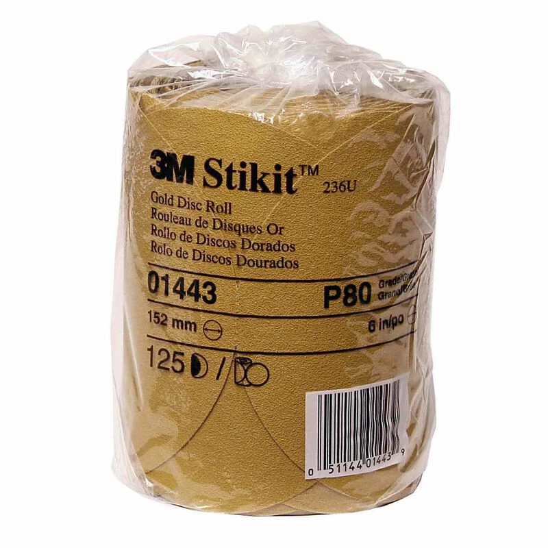 3M Stikit™ Gold Disc Roll, 6", P80A Grit