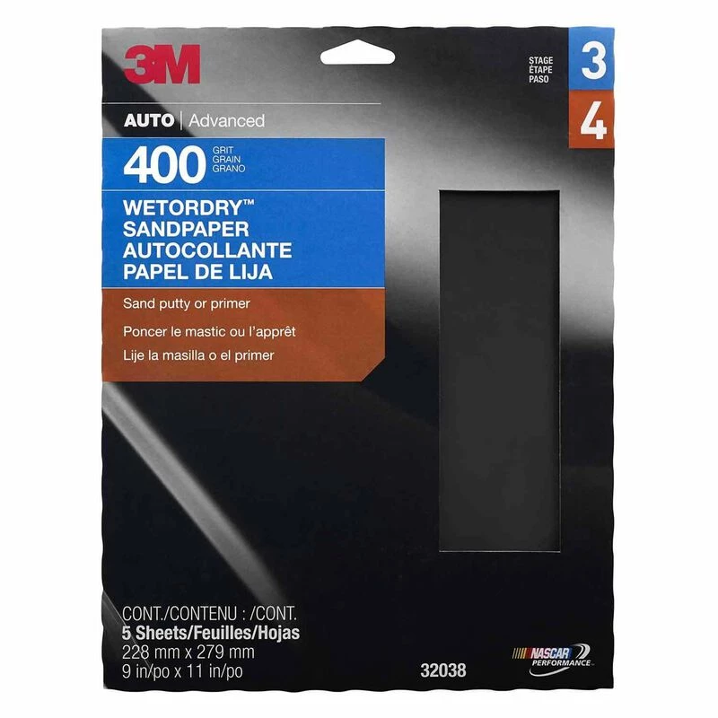 3M Wetordry™ Sandpaper Sheets, 9" x 11", 400 Grit
