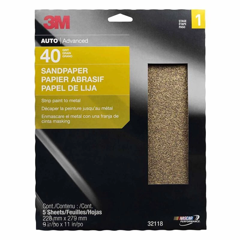 3M Sandpaper, 9" x 11", 40 Grit