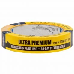 BLUE DOLPHIN 1" Ultra Premium Washi Painters Tape, Yellow