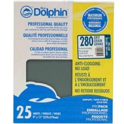 BLUE DOLPHIN Pro Grade Sandpaper Sheets, 280 Grit, 25-Pack