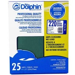 BLUE DOLPHIN Pro Grade Sandpaper Sheets, 220 Grit, 25-Pack