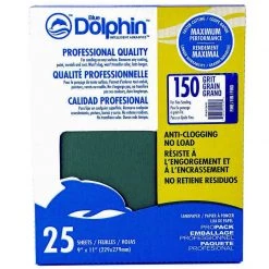 BLUE DOLPHIN Pro Grade Sandpaper Sheets, 150 Grit, 25-Pack