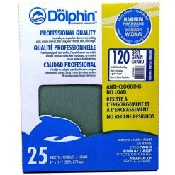 BLUE DOLPHIN Pro Grade Sandpaper Sheets, 120 Grit, 25-Pack