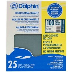 BLUE DOLPHIN Pro Grade Sandpaper Sheets, 100 Grit, 25-Pack