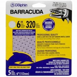 BLUE DOLPHIN Barracuda 6" Pro Quality Sanding Discs, 320 Grit, 5-Pack