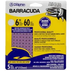 BLUE DOLPHIN Barracuda 6" Pro Quality Sanding Discs, 60 Grit, 5-Pack