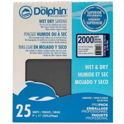 BLUE DOLPHIN Wet/Dry Sandpaper Sheets, 2000 Grit, 25-Pack
