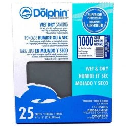 BLUE DOLPHIN Wet/Dry Sandpaper Sheets, 1000 Grit, 25-Pack
