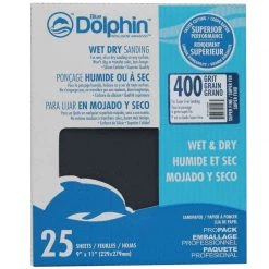 BLUE DOLPHIN Wet/Dry Sandpaper Sheets, 400 Grit, 25-Pack