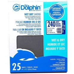 BLUE DOLPHIN Wet/Dry Sandpaper Sheets, 240 Grit, 25-Pack