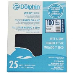 BLUE DOLPHIN Wet/Dry Sandpaper Sheets, 100 Grit, 25-Pack