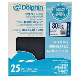BLUE DOLPHIN Wet/Dry Sandpaper Sheets, 80 Grit, 25-Pack