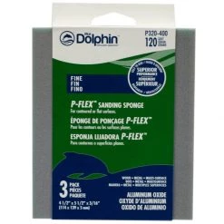 BLUE DOLPHIN P-FLEX Sanding Sponge, 120 Grit, 3-Pack
