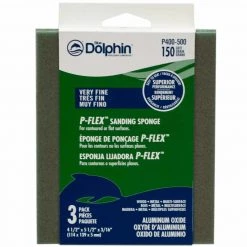 BLUE DOLPHIN P-FLEX Sanding Sponge, 150 Grit, 3-Pack