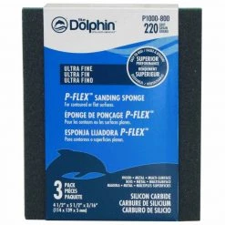 BLUE DOLPHIN P-FLEX Sanding Sponge, 220 Grit, 3-Pack