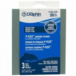 BLUE DOLPHIN P-FLEX Sanding Sponge, 280 Grit, 3-Pack