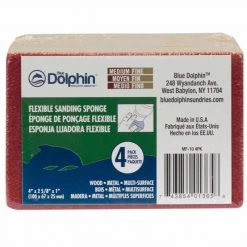 BLUE DOLPHIN 4" Sanding Sponge, Medium/Fine, 4-Pack