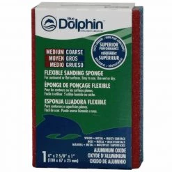 BLUE DOLPHIN 4" Sanding Sponge, Medium/Coarse