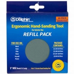BLUE DOLPHIN Ergonomic Hand-Sanding Tool Refill Pack, 10-Pack