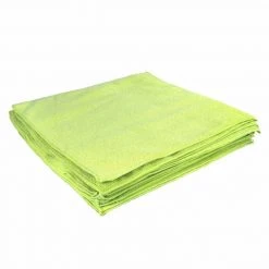 BUFFALO 16" x 16" Microfiber Cleaning Cloths, Green, 20-Pack