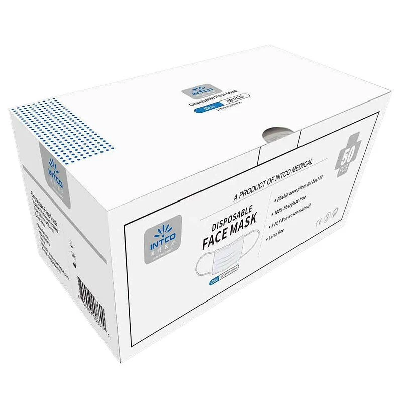 INTCO MEDICAL Disposable Face Masks, 50-Pack - Image 2