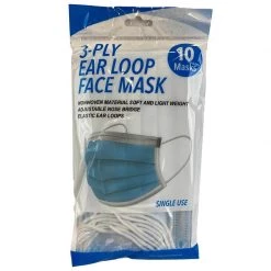 INTCO MEDICAL 3-Ply Disposable Face Masks, 10-Pack