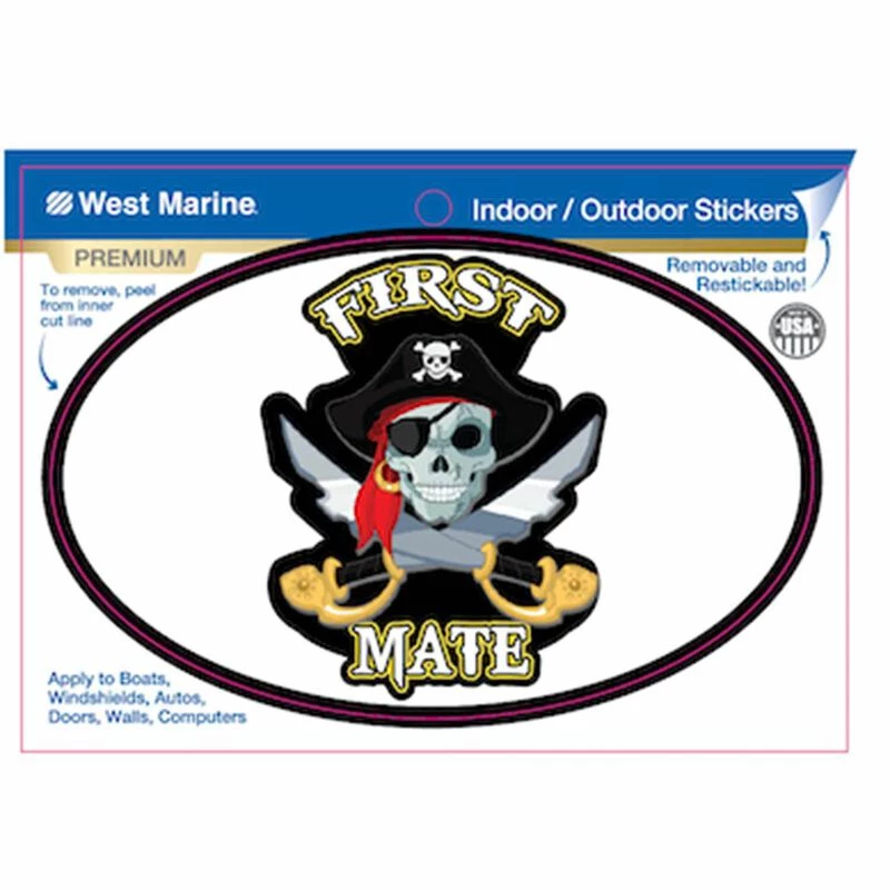 WEST MARINE First Mate Pirate Vinyl Decal