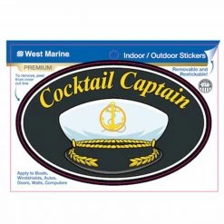 WEST MARINE Cocktail Captain Hat Vinyl Decal
