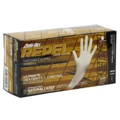 BOSS Ambi-dex Repel Disposable Latex Gloves, Large