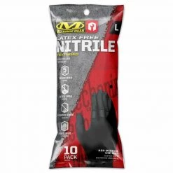 MECHANIX WEAR 5 Mil Black Nitrile Disposable Gloves, Large, 10-Pack