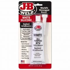 JB WELD 100% Silicone RTV Sealant, White, 3 oz