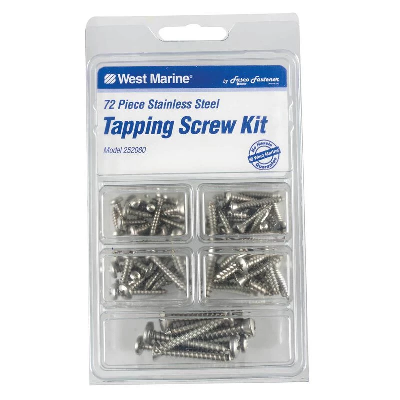 WEST MARINE Stainless Steel Phillips Tapping Screw Kit 72-Pack