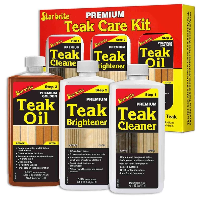 STAR BRITE Premium Teak Care Kit, 3 Pints