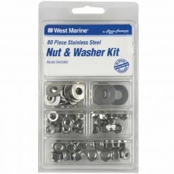 WEST MARINE Stainless Steel Nut and Washer Kit, 80-Pack
